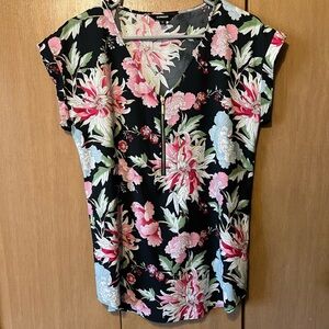 Express Black Floral Blouse